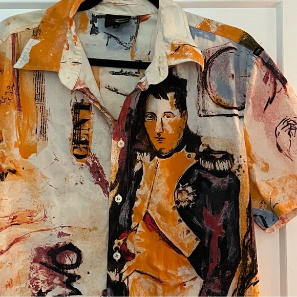 GRAIL!! Rare Vintage Y2K '90s Just Cavalli Napoleon Abstract Graffiti Shirt - Picture 9 of 14